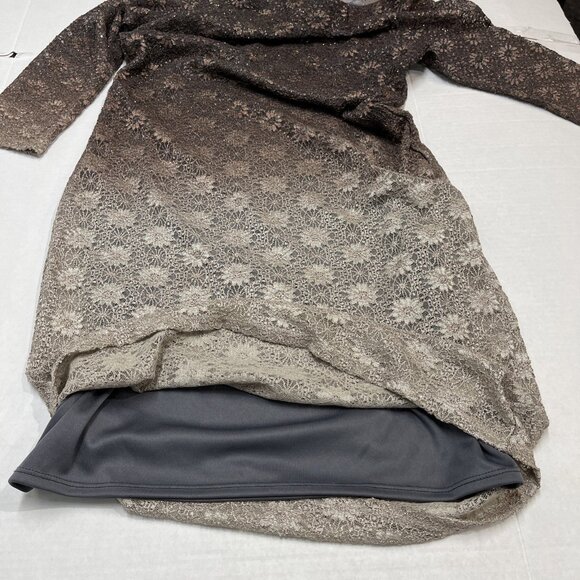 Vintage Onyx Dress Womens 12 Lace Ombre Lined Off Shoulder‎ Bodycon Midi Y2K 90s - Picture 9 of 9